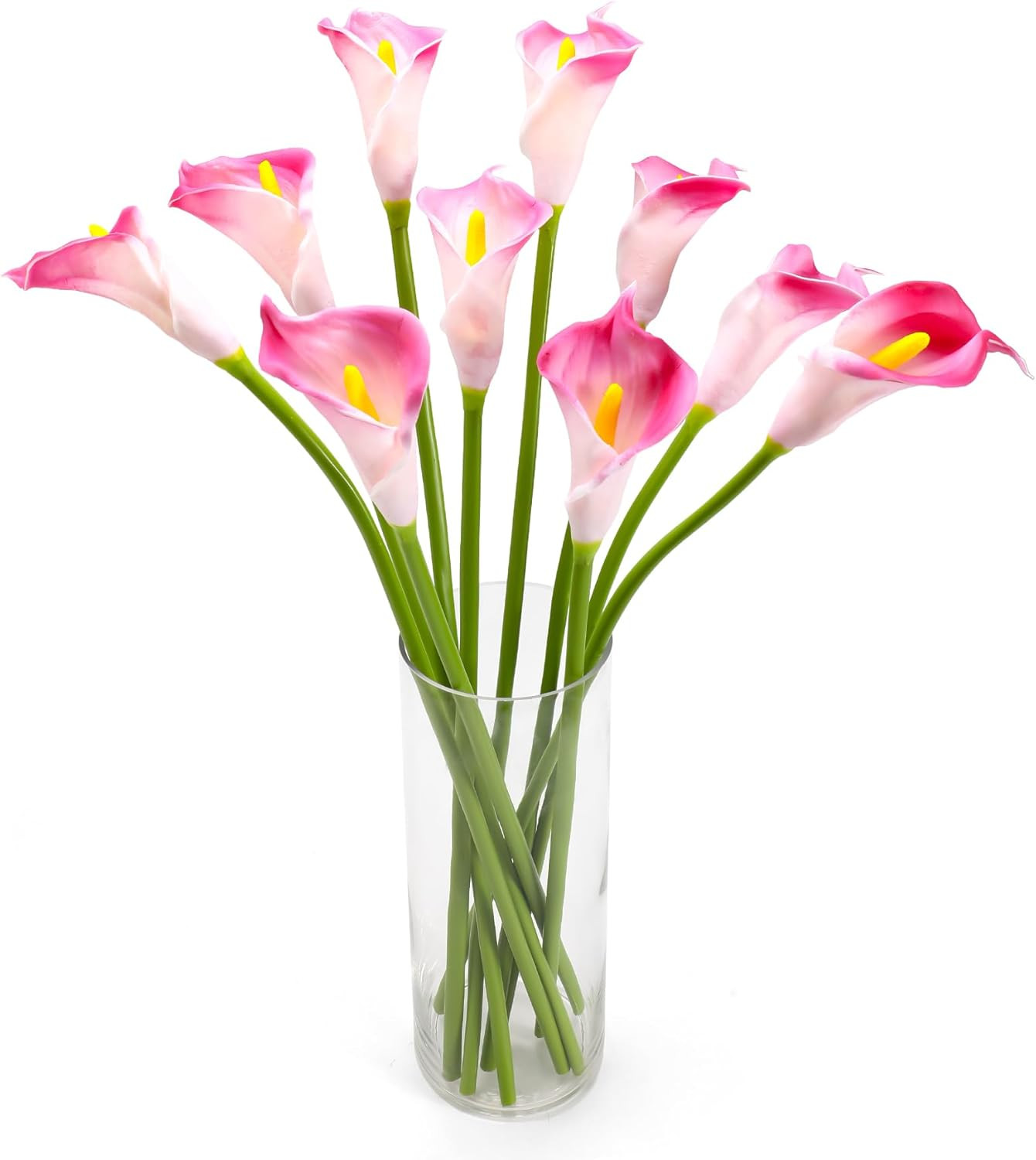 10Pcs Pink Calla Lily Artificial Flowers for Home & Wedding Decor