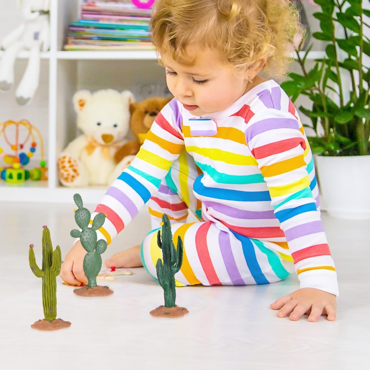 3pcs Artificial Cactus Set – Faux Succulent Plants for Home Office Decor, 5.5″ C