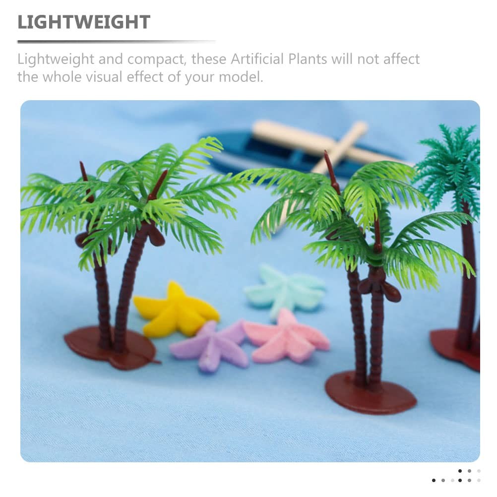 12Pcs Artificial Coconut Tree Model Set Miniature Palm Trees for Indoor Decor…