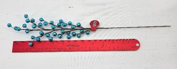 Glitter Berry Picks Peacock Blue Lot of 19 Stems 16″
