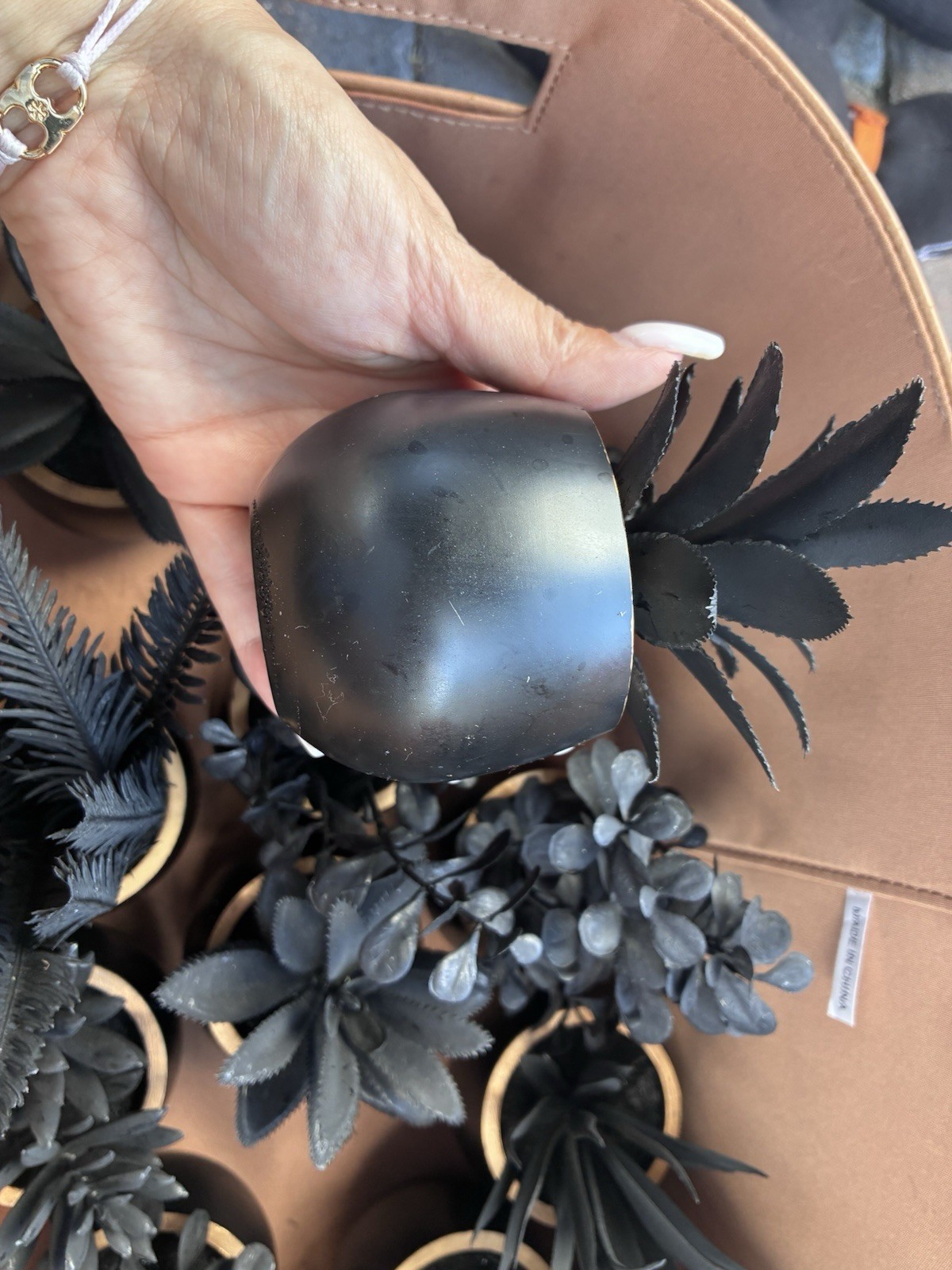 Artificial Succulent Decor Picks Assorted Lot Small Black Pots Plastic