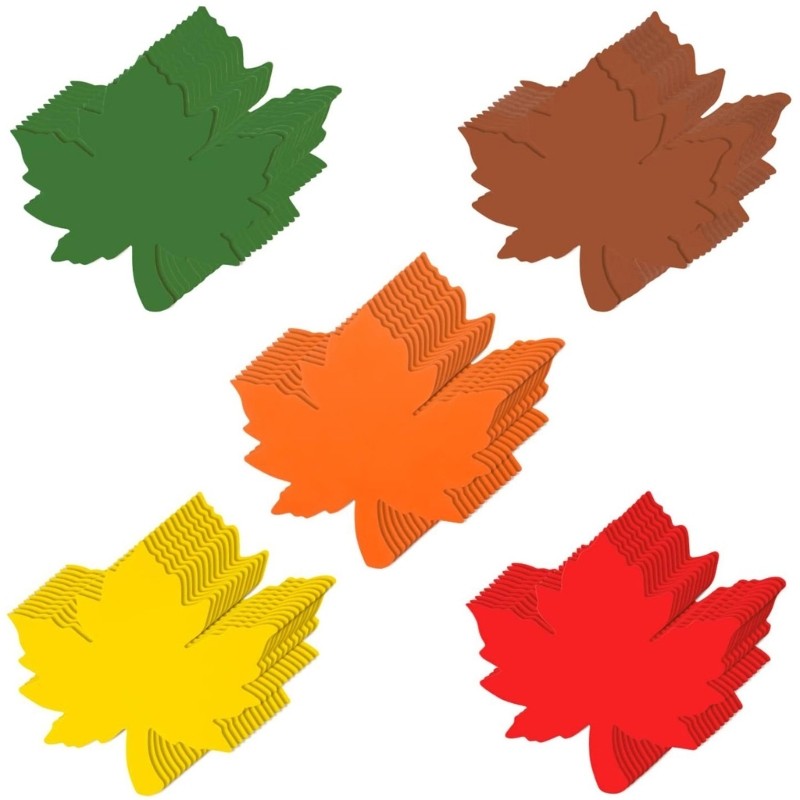 60pcs Leaf Cut Out Cards Smooth Writing Paper Thanksgiving Craft Supplies