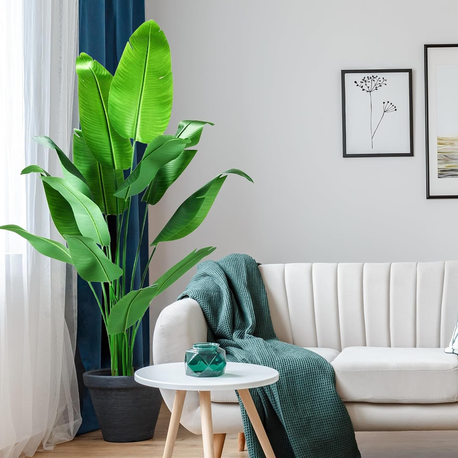 Bird of Paradise Plant Artificial 7ft,Faux Plants Indoor Tall with 13 Trunks –