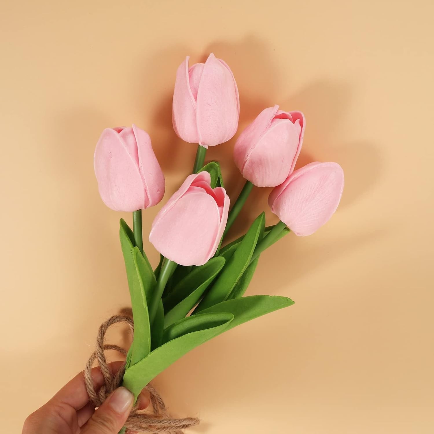 30 Tulipanes Artificiales de Tacto Real de PU, 14″, para Decoración de Hogar NEW