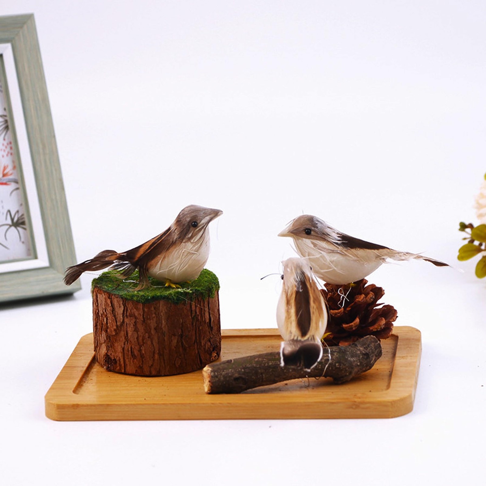 24 PCS Artificial Simulation Birds Fake Mini, Decorative Feather Model Crafts