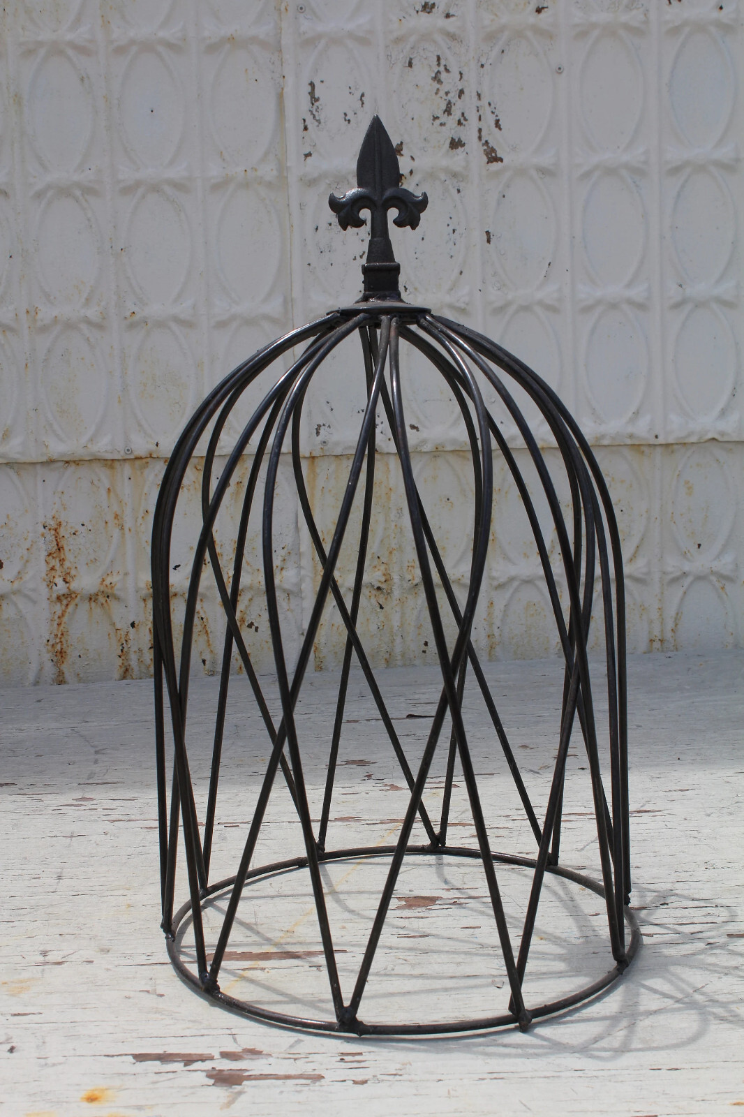 Medium Wrought Iron 20″ Cloche Topiary Flower Trellis, Metal Plant Climber