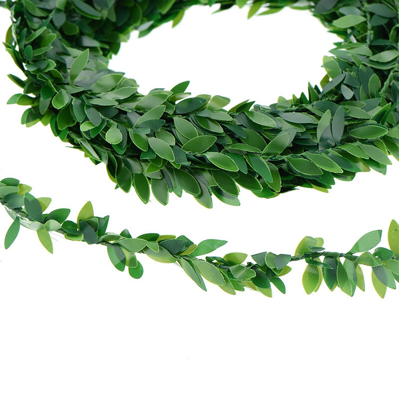 7.5m Garland Green Leaf Wire Vine Rattan Artificial Flower for DIY Wreath Crafts