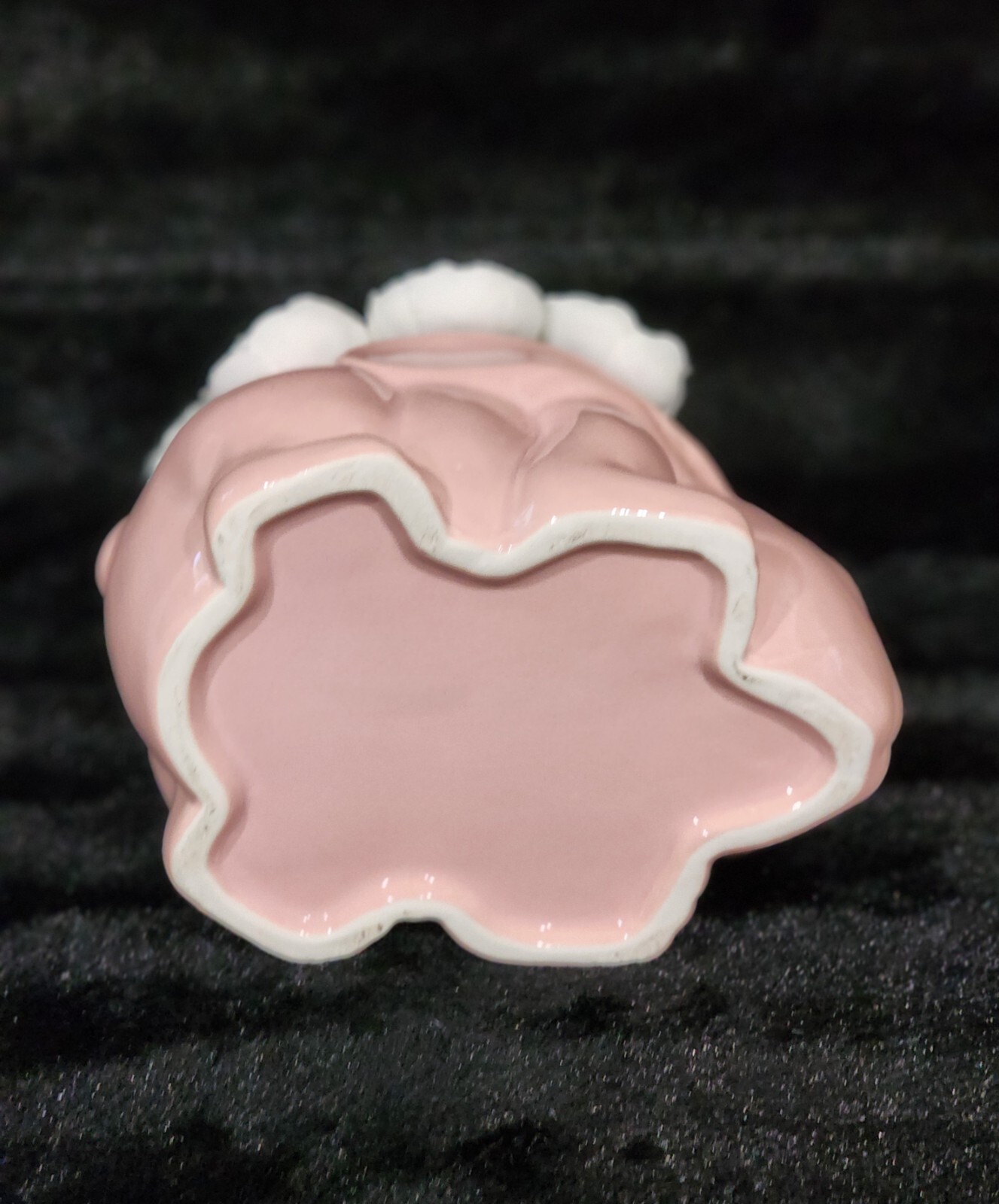 White Silk Floral Arrangement in Pink Ceramic Bunny Planter 7″ Decor Easter Baby