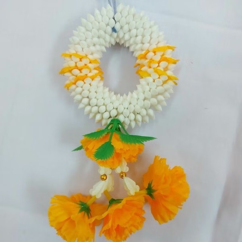 THAI 2 Flowers Garland Gift Artificial Souvenir Worship Holy Spirit Buddha God