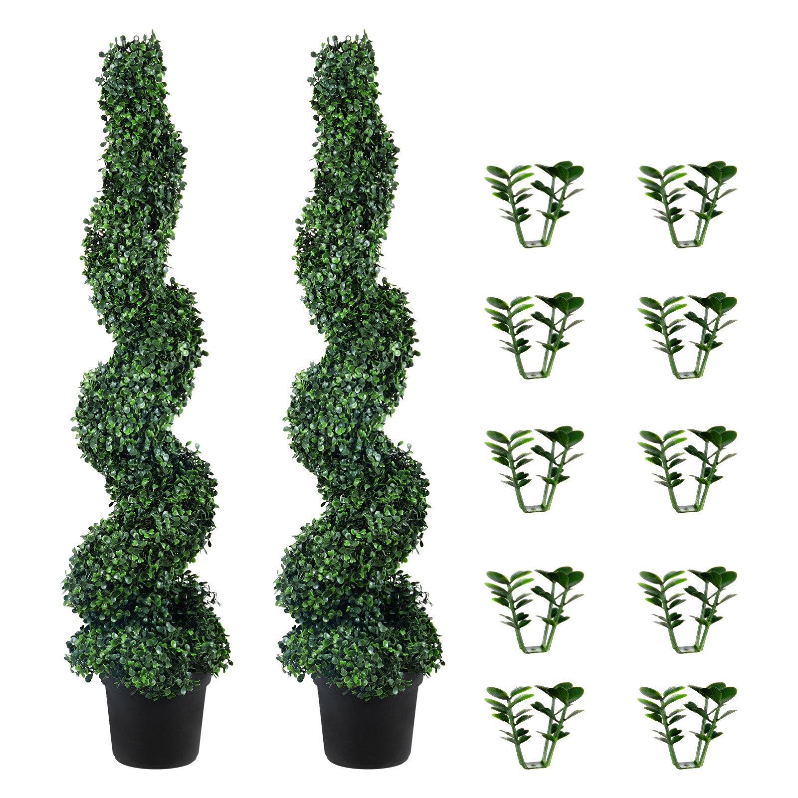 2Pack 5ft Artificial Topiary Spiral Tree Faux Plant UV Indoor Outdoor Home Decor