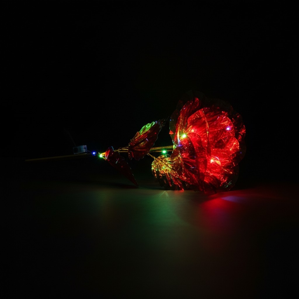 18 Inch Red Rose Jumbo Galaxy Rose Stem LED Light-Up Rose Valentine’s Day Gift