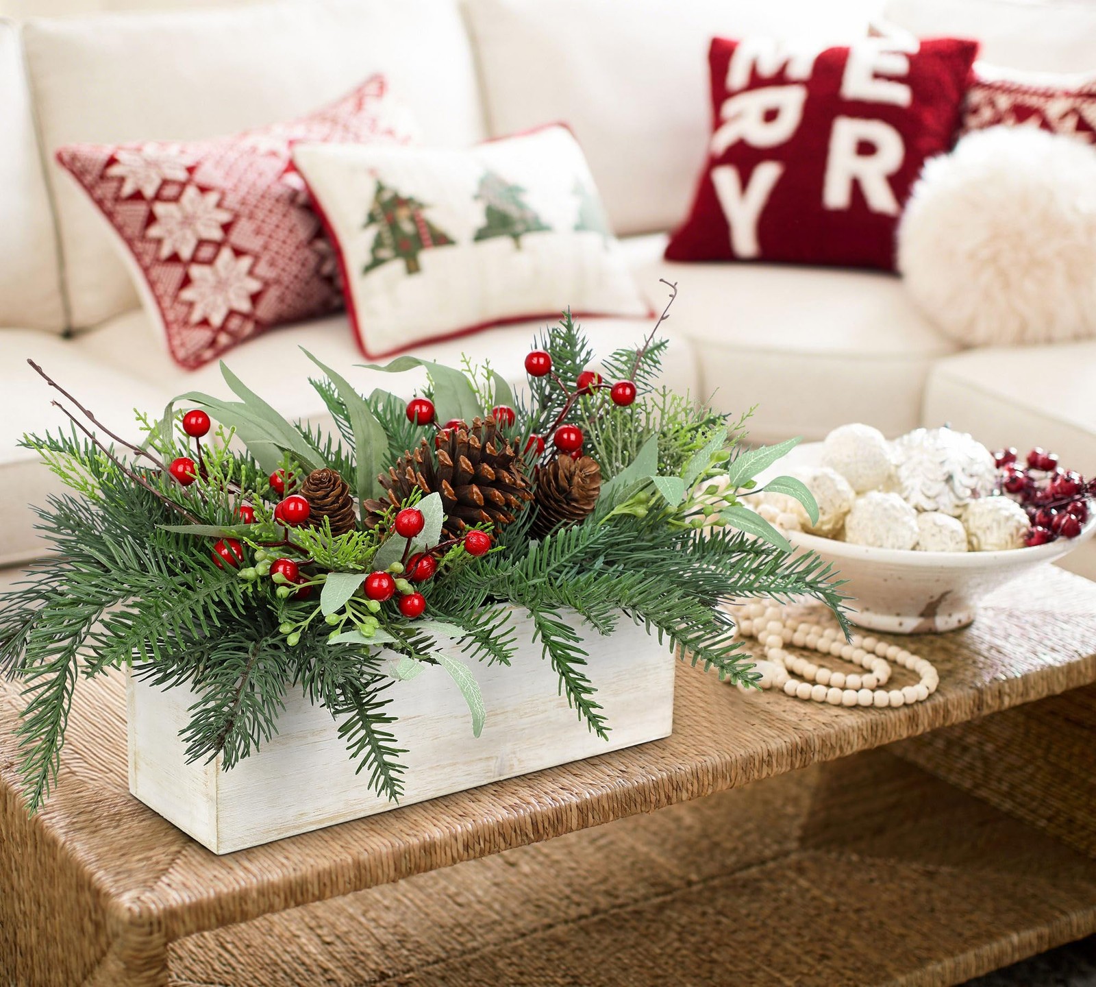 Christmas Centerpieces Mine Tree Pinecones In Pot Artificial Xmas Table Decor