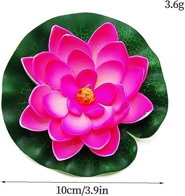 4 Pcs Artificial Water Lily Foam Lotus Flower Pond Decor for Pond Patio Garde…