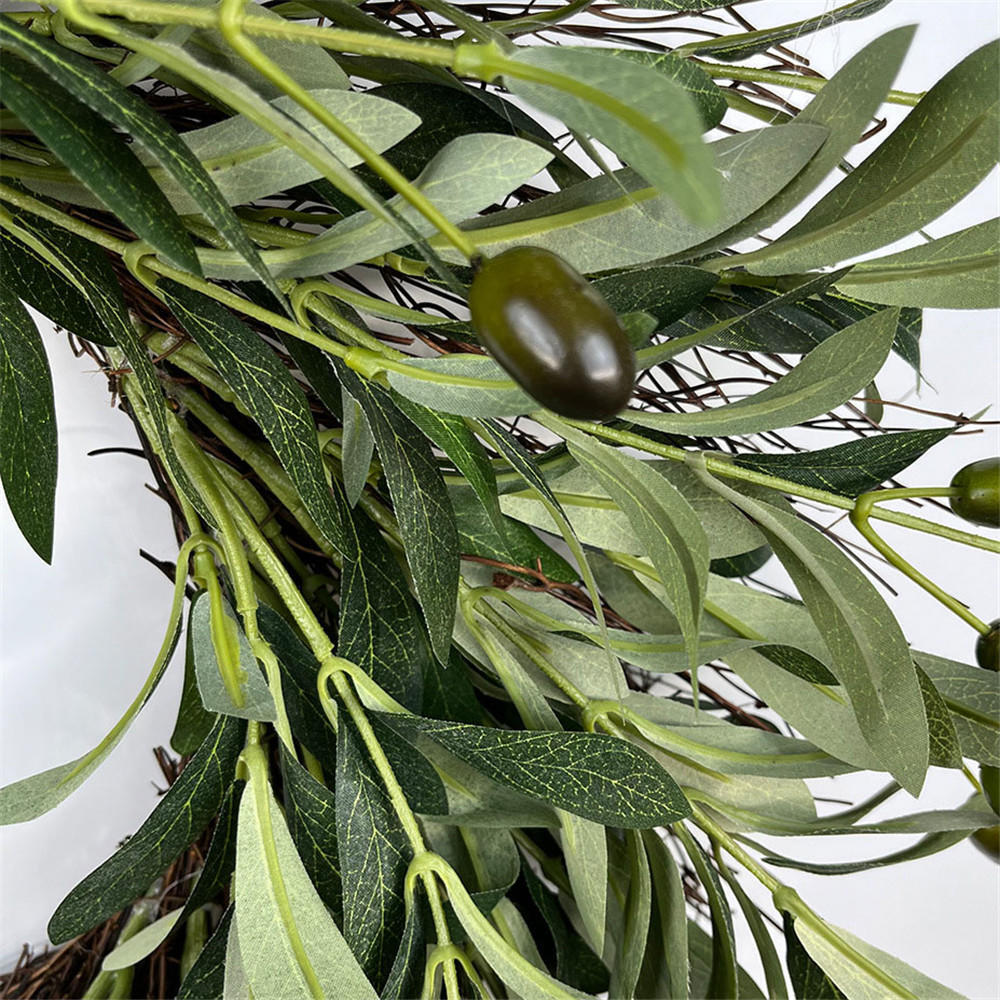 Olive Branch Wreath Spring Garland Artificial Greenery Wreath Decors 16 Inches
