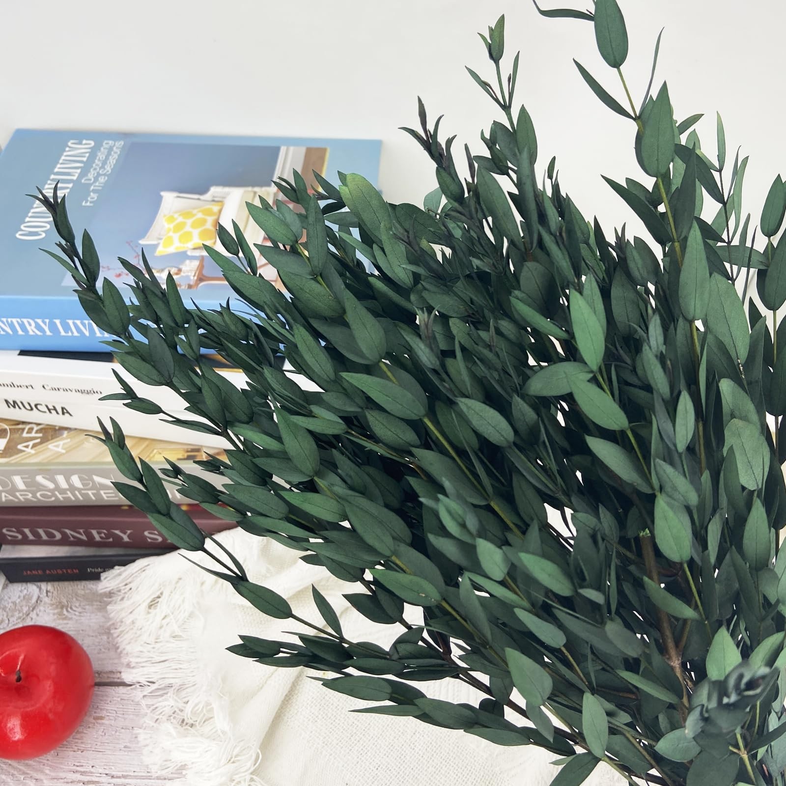 Preserved Dried Eucalyptus Greenery Stems, 20+ Pcs 16 inches Natural Long Las…