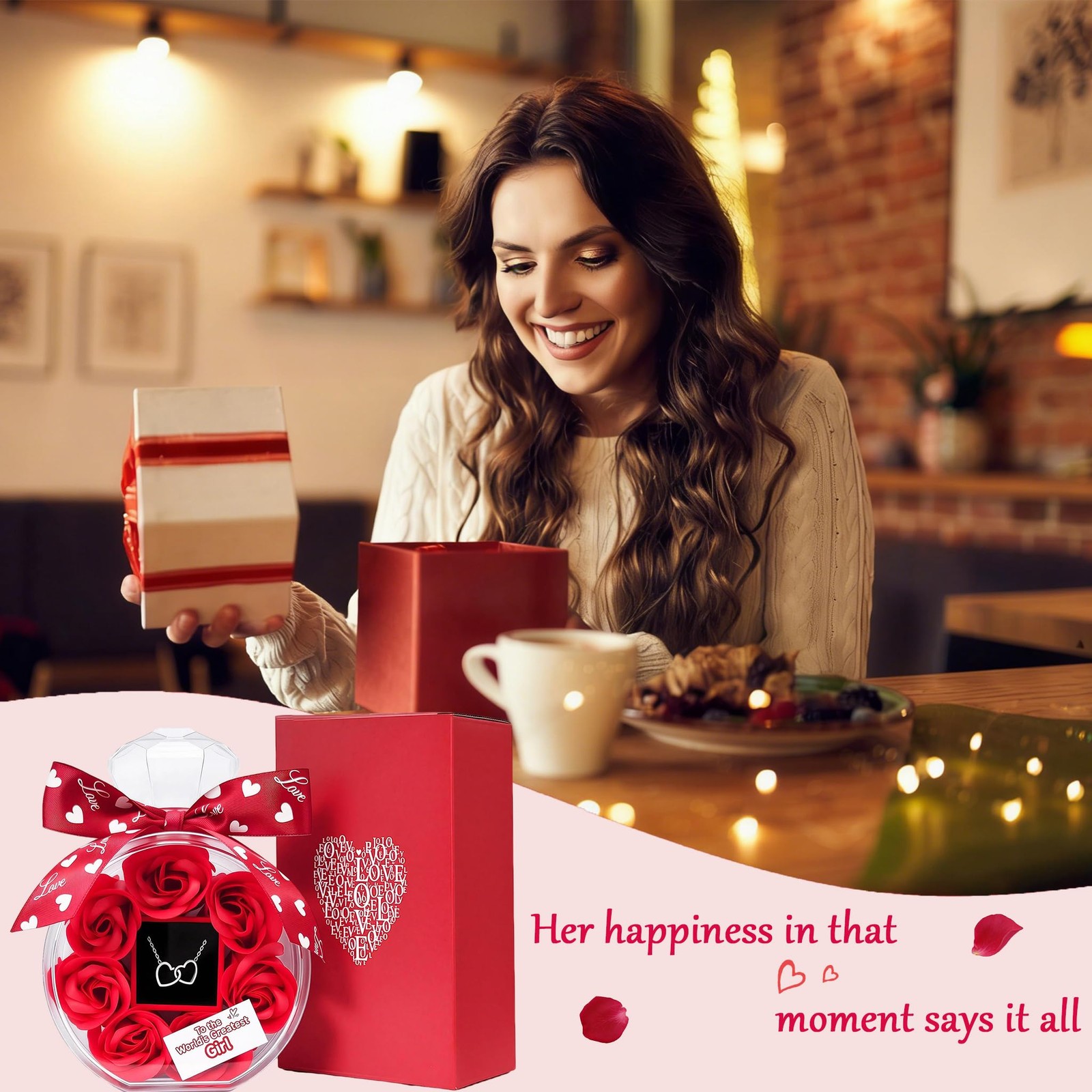 Gifts for Girlfriend Valentines Day Anniversary Cute Artificial Soap Rose Flo…