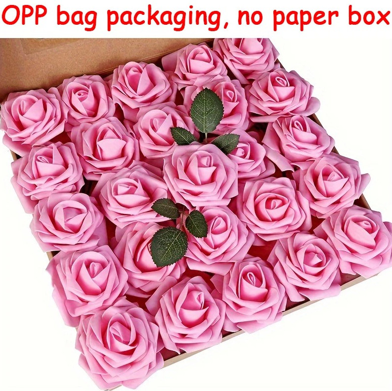 25pcs Artificial Rose Flowers Stem DIY Wedding Bouquet Home Decor Set – NEW