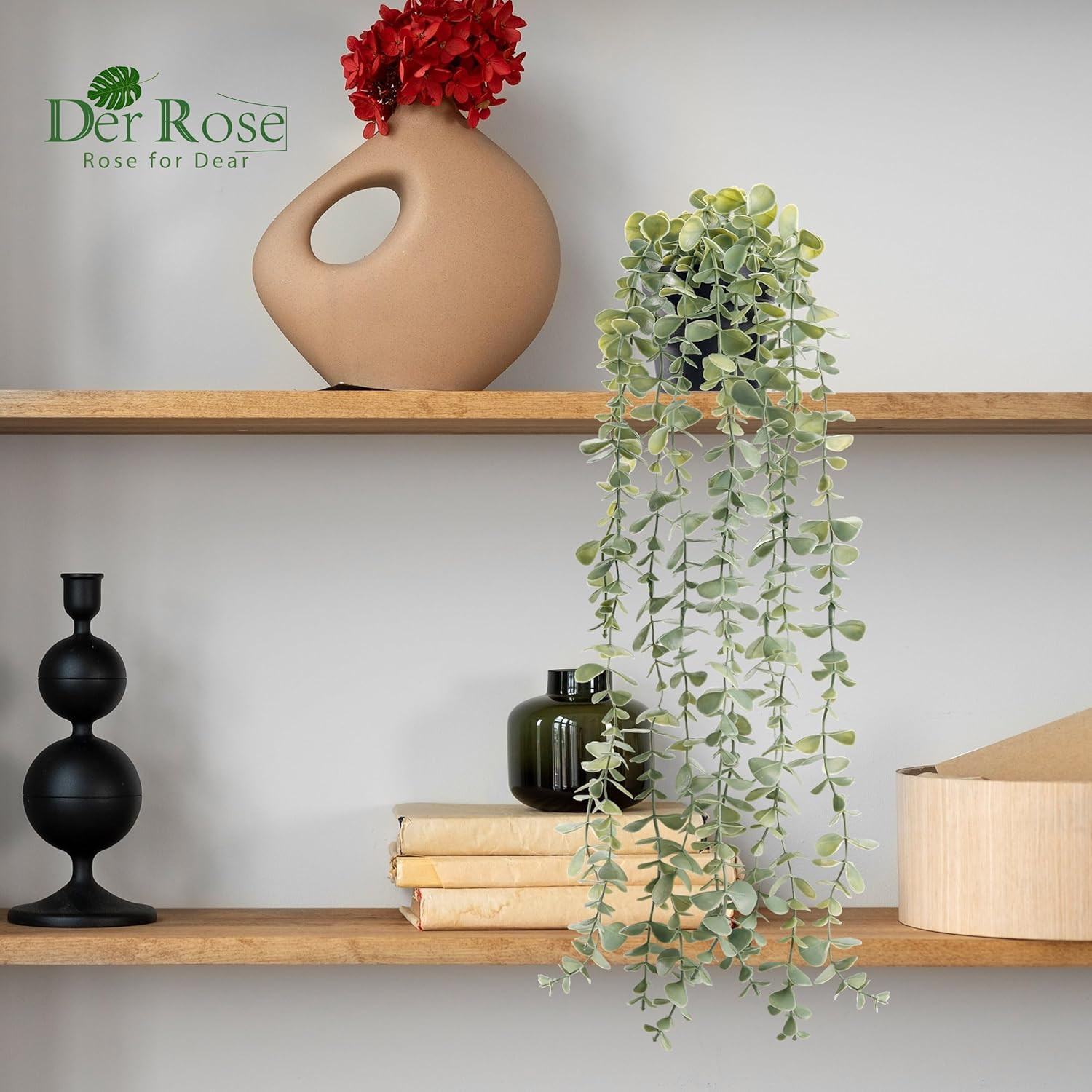 Fake Eucalyptus Hanging Plant for Boho Bathroom Wall Art Decor | Vintage Cascadi