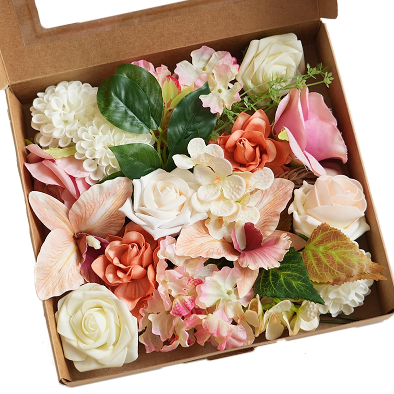 Pink Artificial Flowers Combo Set – Silk Roses Orchid Hydrangea for Wedding B…