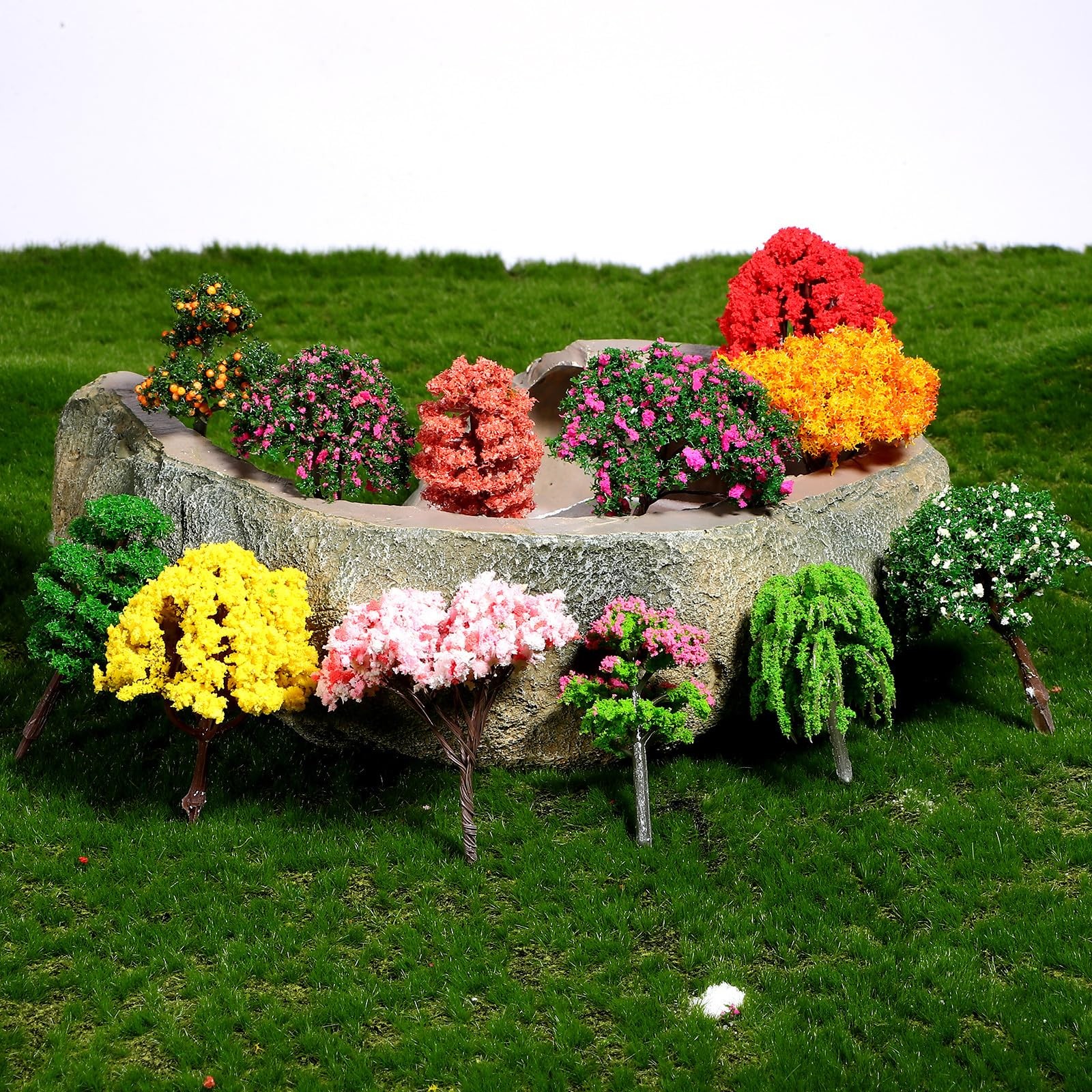 12 PCS Small Miniature Model Trees For DIY Crafts Train Scenery Landscape