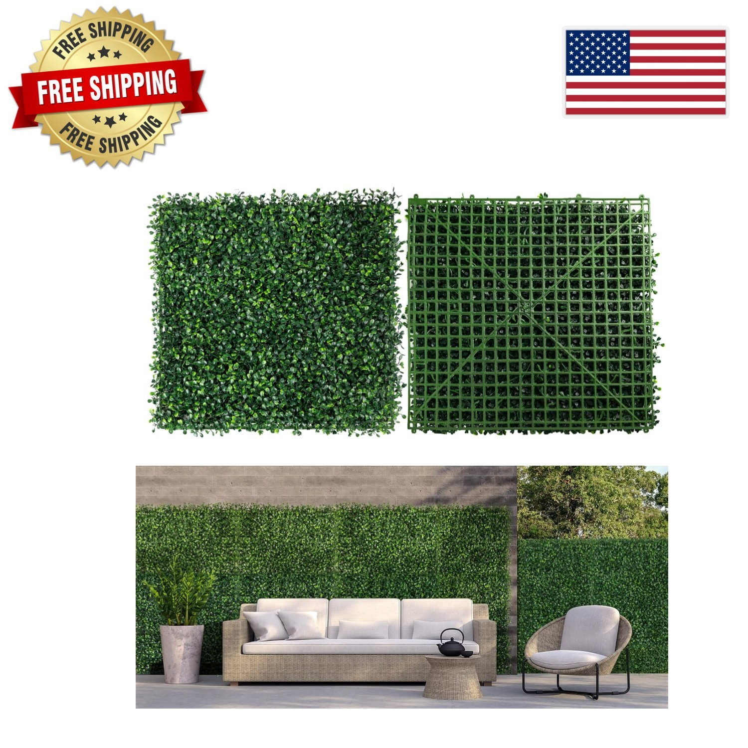Lightweight Faux Grass Wall Panels – 12pcs Greenery Decor for Indoors & Outdoors