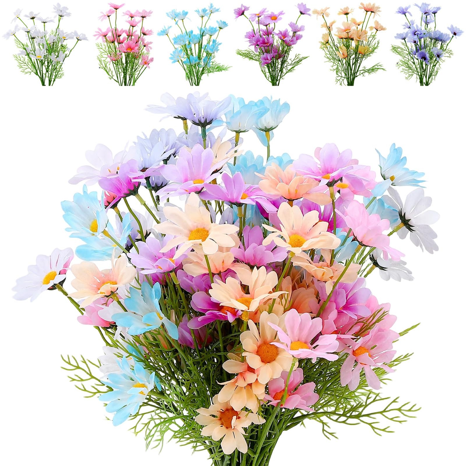 24 Bundles Artificial Daisy Flowers Fake Daisies UV Resistant Outdoor Indoor …