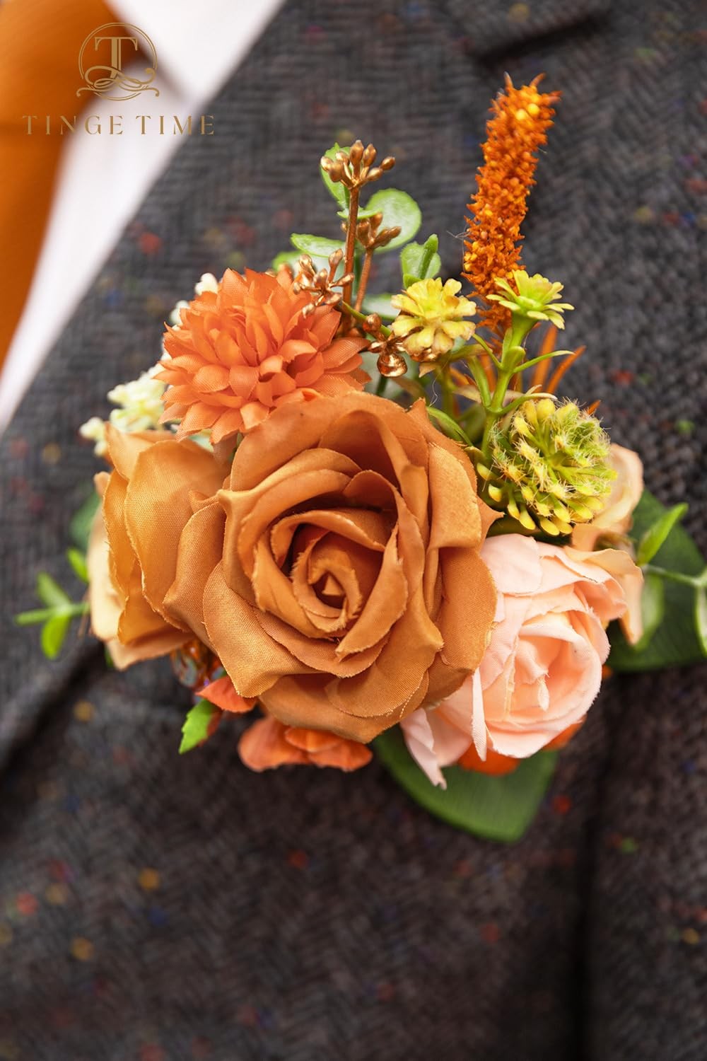Luxury Groom Boutonniere for Wedding, 1 PCS Pocket Boutonniere for Men Weddin…