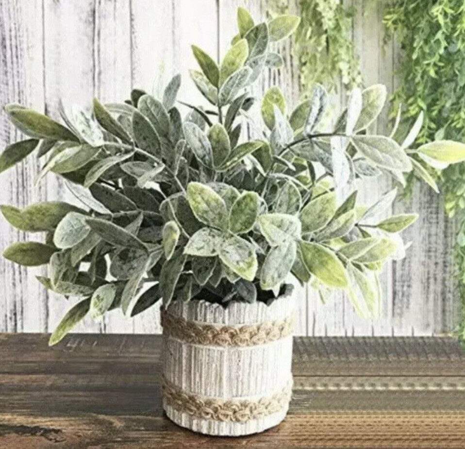 HC STAR 2 Pcs Artificial Plants Small Potted Plastic Fake Plants Green Rosemary