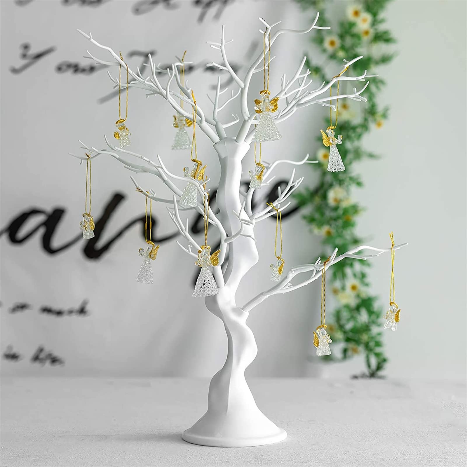 Small Artificial Tree for Table Centerpiece White Fake Trees 1.9FT Faux Tree …