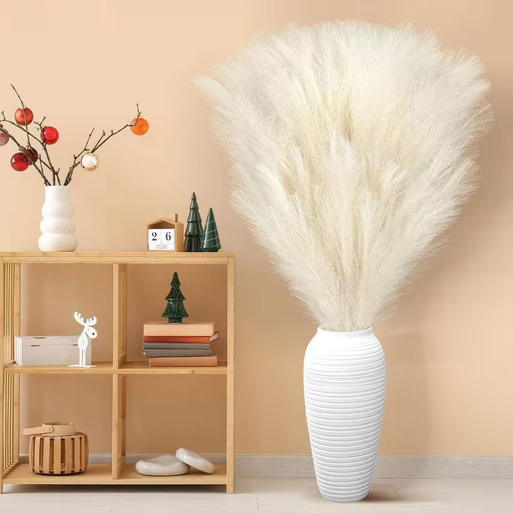 10 Pcs 71 In. Beige Artificial Grass Large Bulk Faux Pampas Grass Decor Tall