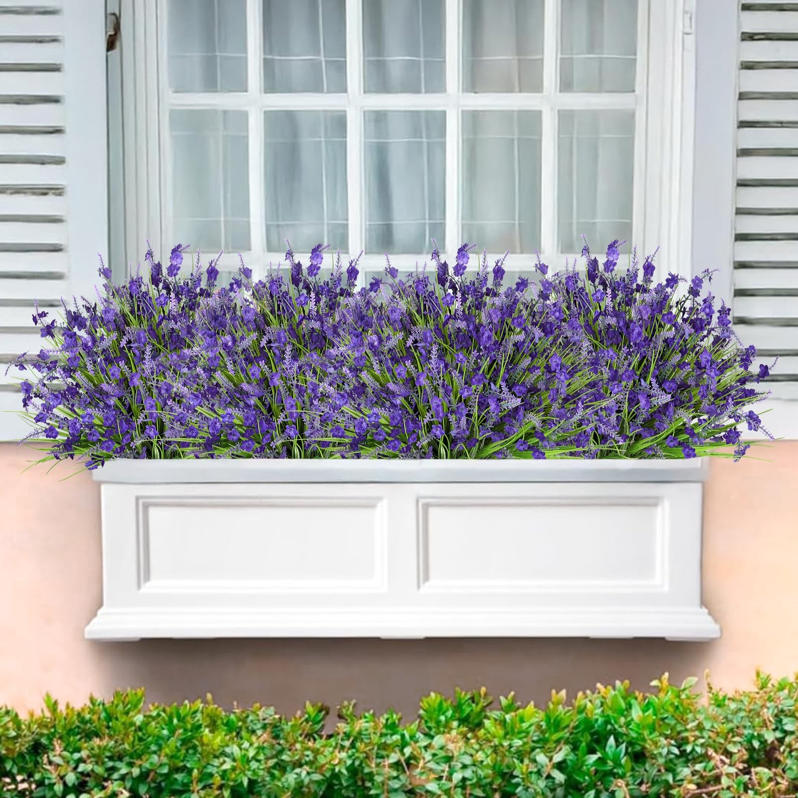 12 Bundles Artificial Lavender Flowers for Outdoors Faux Silk Flowers Fake Mo…