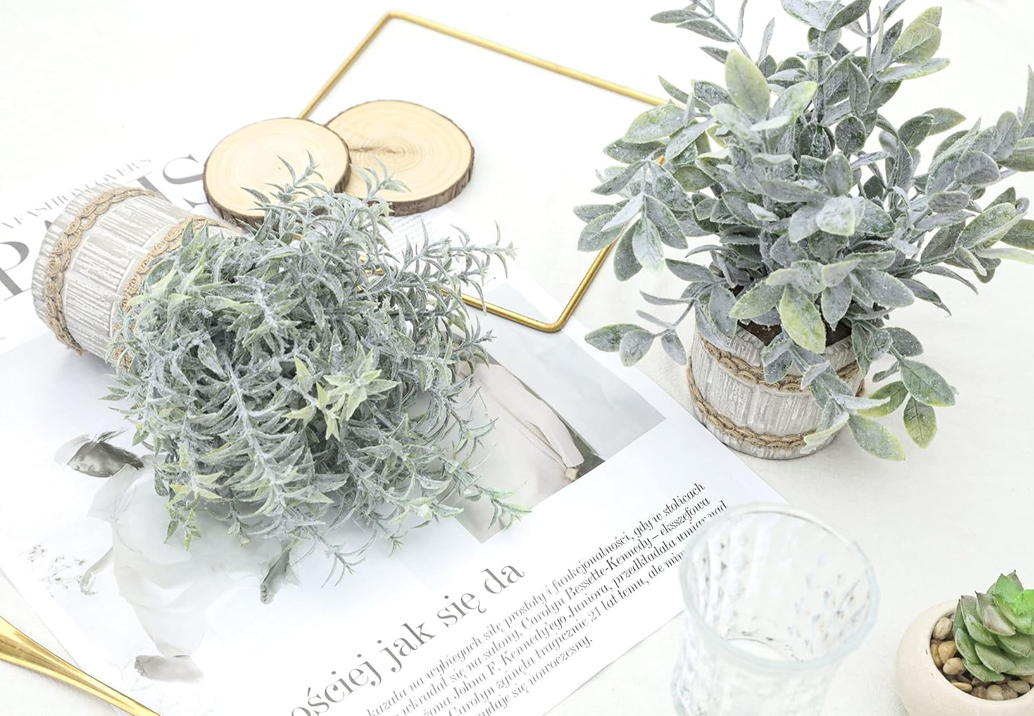 4 Pack Small Fake Plants for Home Office Farmhouse Bathroom Bedroom Desk Decor