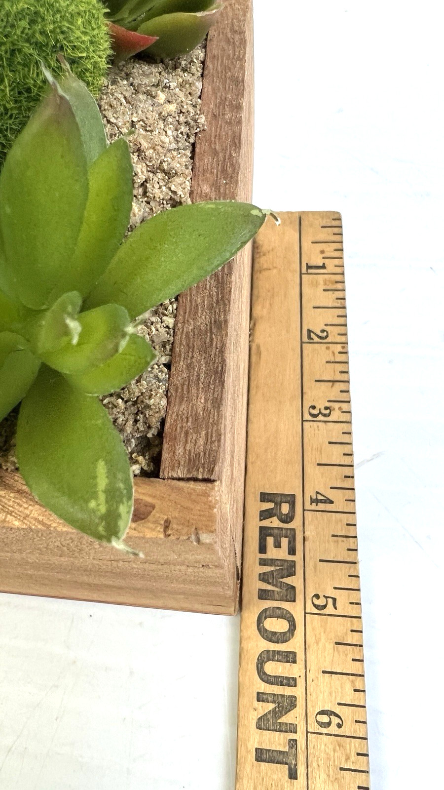 Decorative Faux Succulent Arrangement Home Decor Wooden Planter Box Rustic