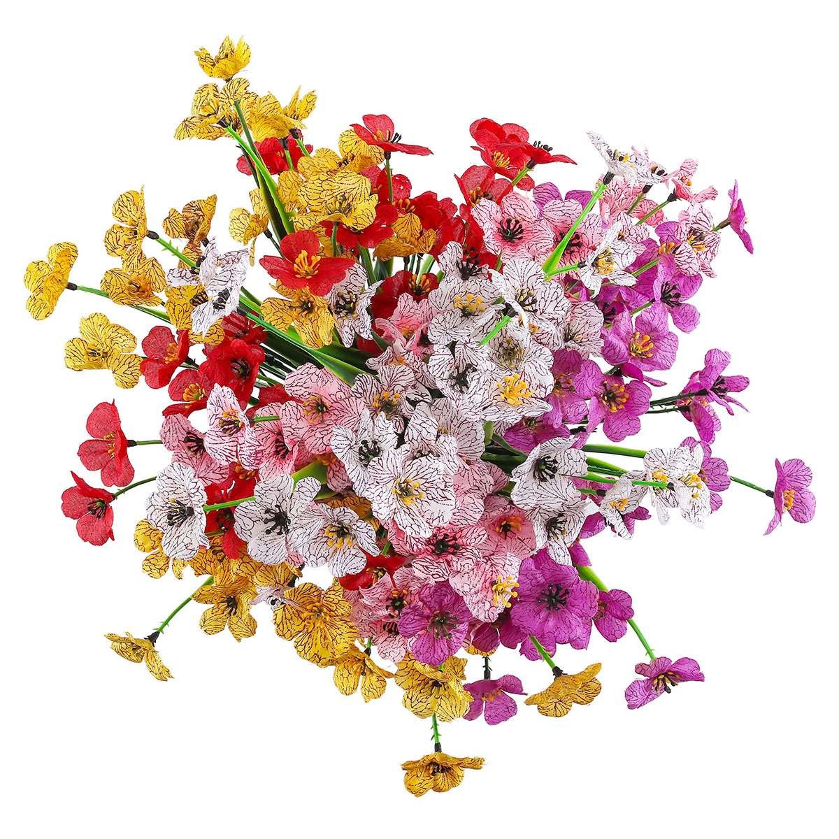 2/4/6 Bundles Artificial Violet Flowers Outdoor UV Resistant Flowers Home Decor