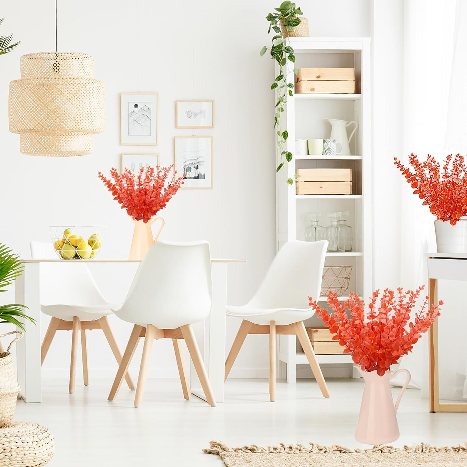 36 Pcs Orange Artificial Eucalyptus Stems 15″ Faux Eucalyptus Branches | Artific