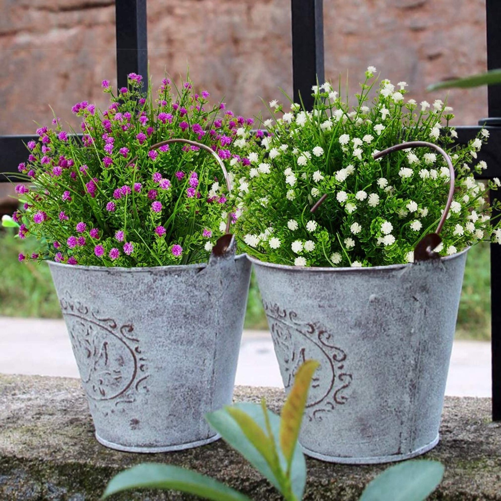 Outdoor Indoor Artificial Flowers Baby Breath Fake Flowers UV Resistant White