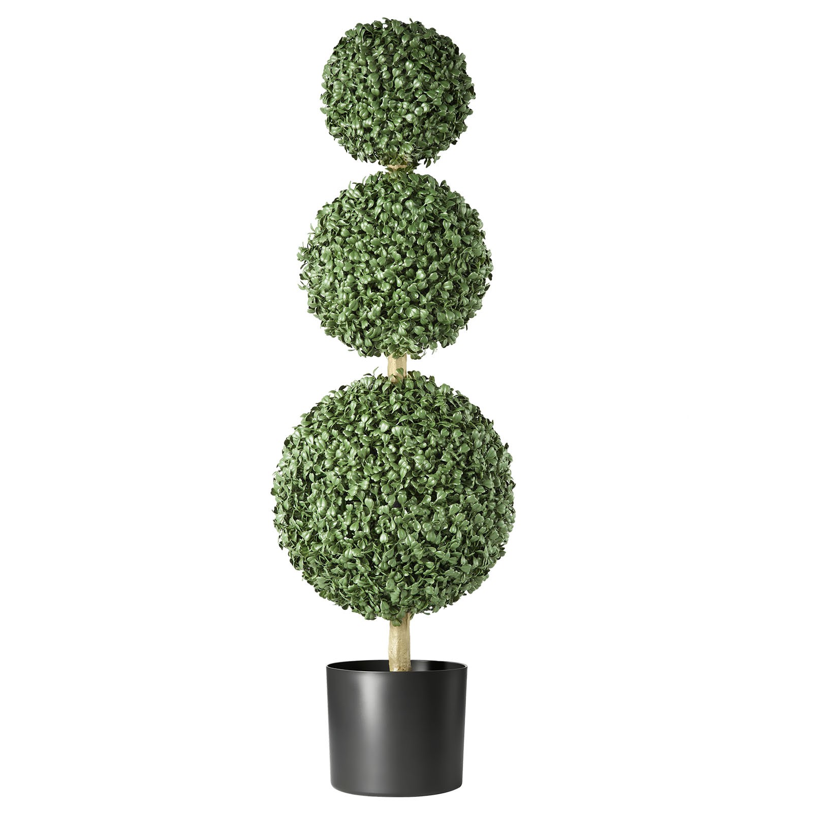 Uimoso Artificial Boxwood Triple Ball 3 Ft Set of 2 Greenery Decor for Indoor