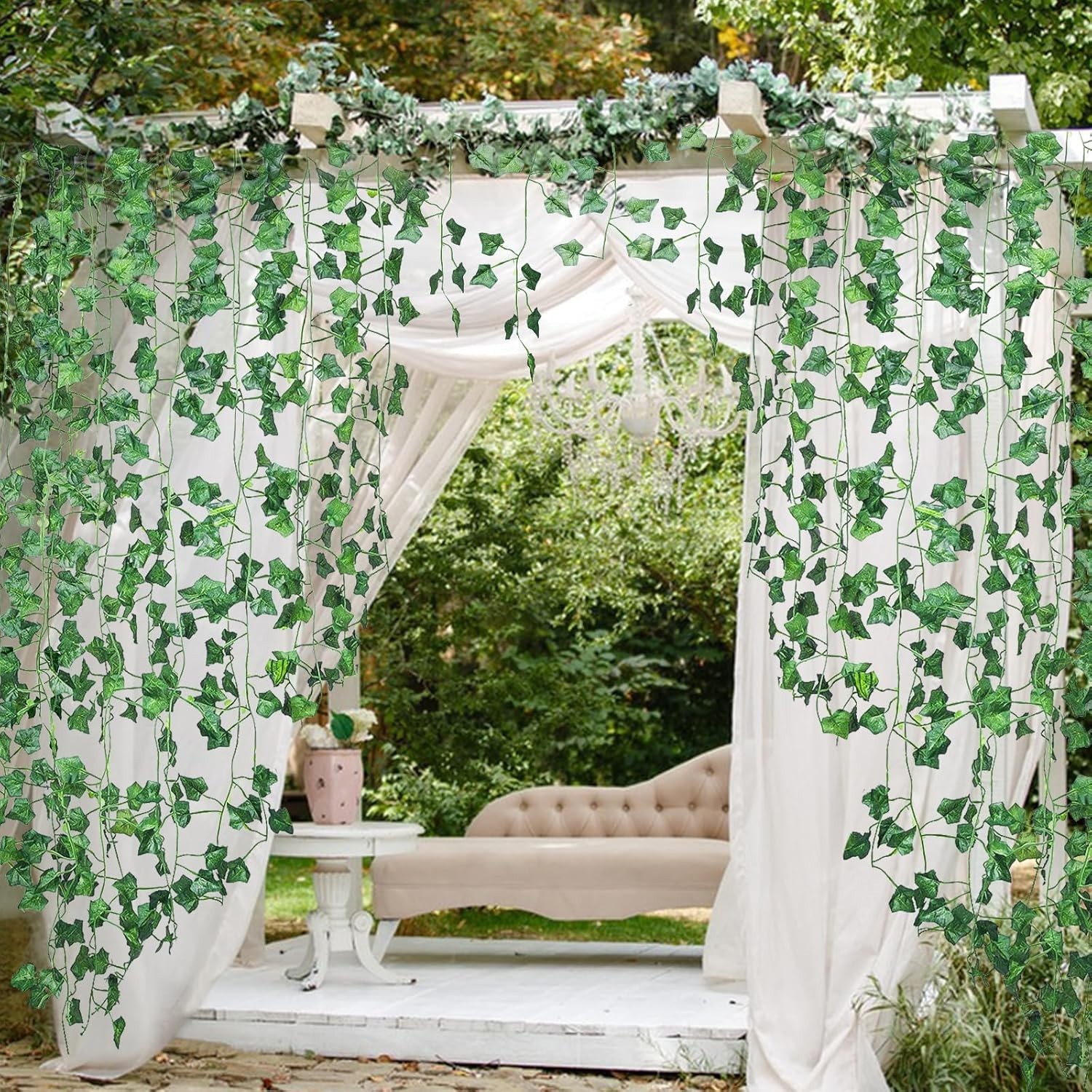 7 Feet Long Fake Ivy Vines, 18 Pack – Ideal for Weddings, Parties & Home Decor