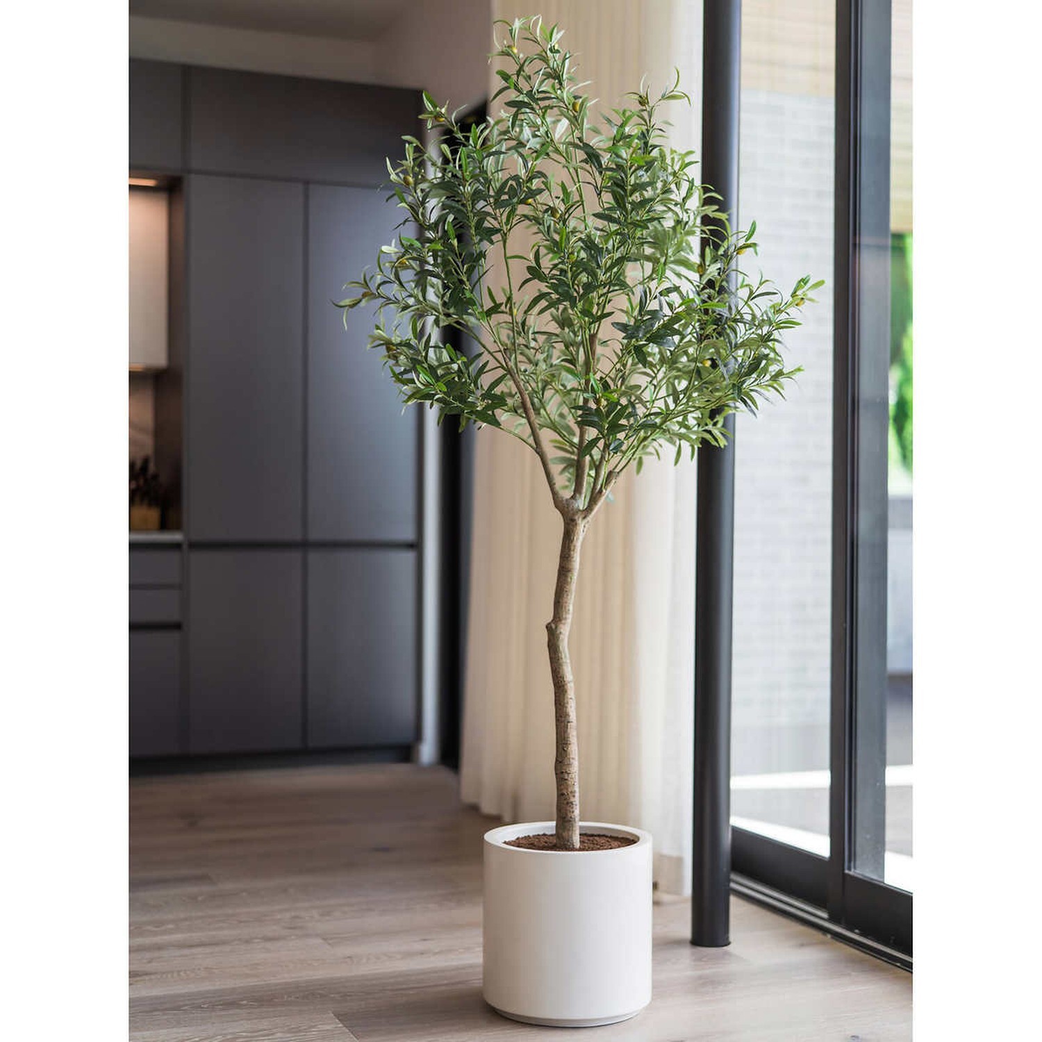 OLIVE TREE FAUX INDOOR PLANT FOR INDOORS ARTIFICIAL FAKE IN POT REALISTIC 6.5 FT
