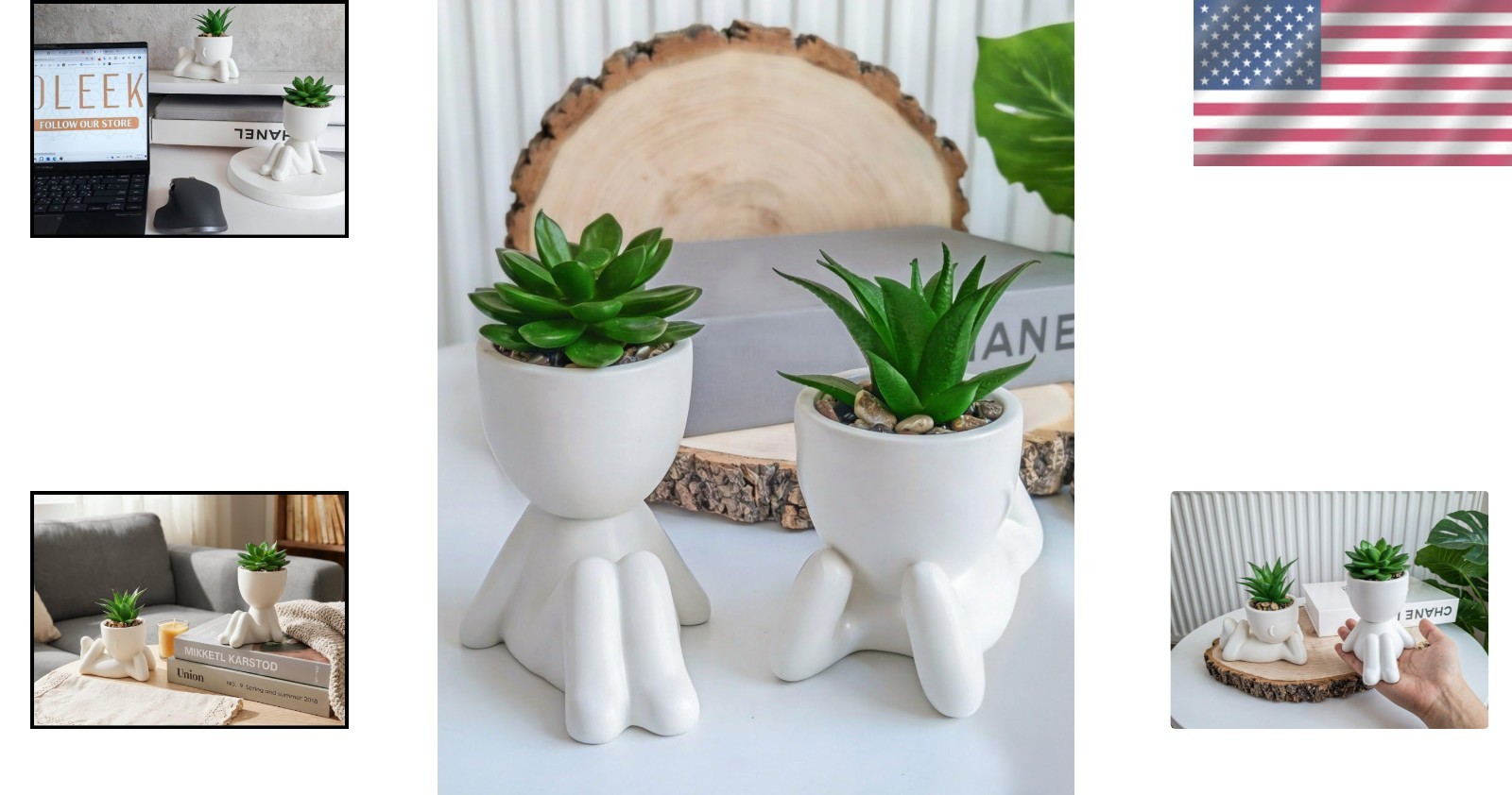 Indoor Ceramic Mini Fake Plants Collection – Perfect for Office and Home Decor