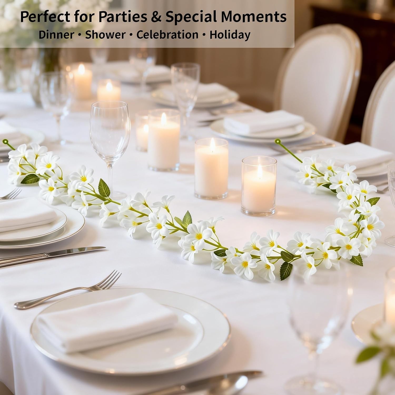 All-Season 6FT Artificial Silk Flower Garland Set – 2 Units for Indoor/Outdoor
