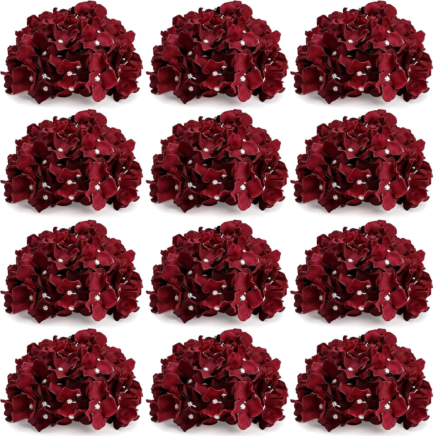 Burgundy Hydrangea Flower Balls – 12 PCS Artificial Centerpieces for Weddings