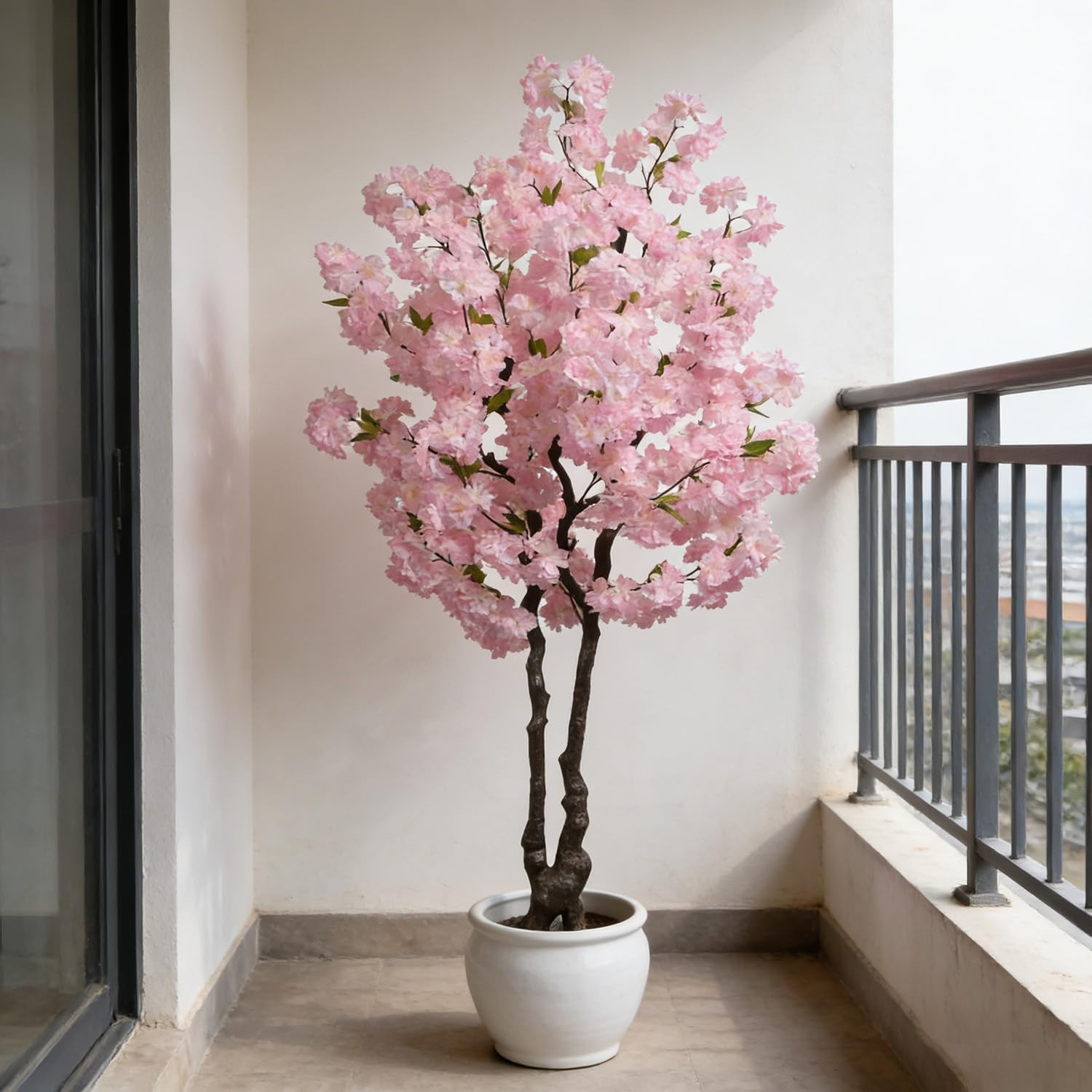 6FT Artificial Pink Cherry Blossom Tree – Faux Floral Decor for Home & Garden