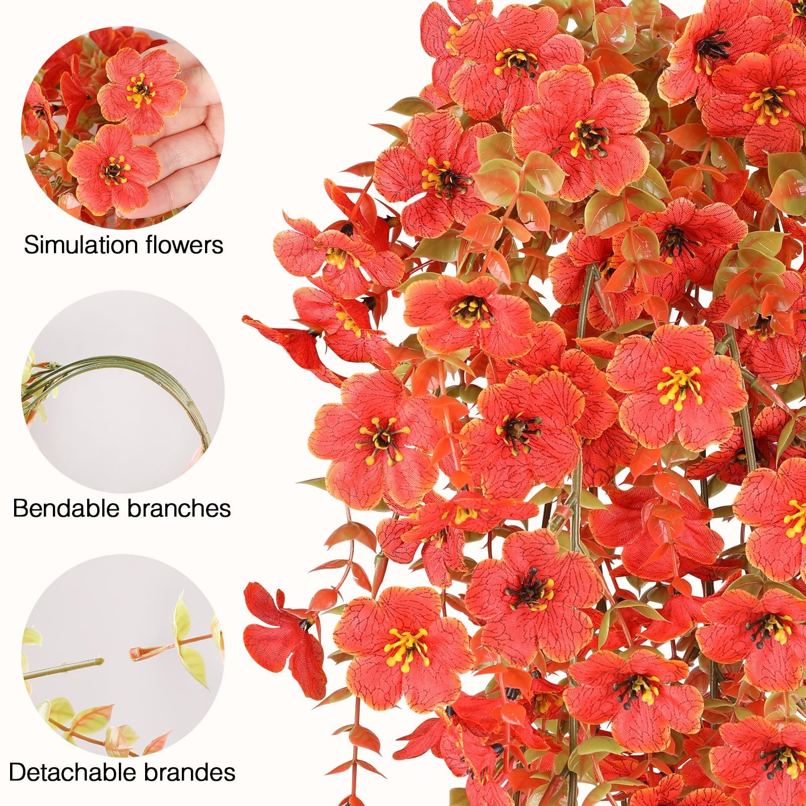 6 Bundles Artificial Fall Flowers for Outdoors Fake Plants Garden Home Fall D…