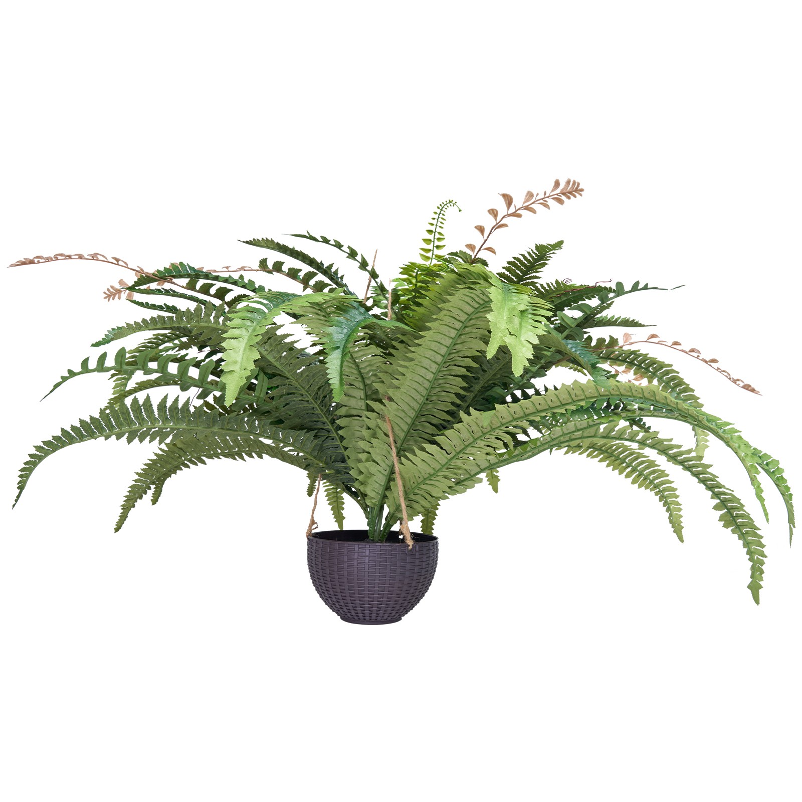 Uimoso 2″ Artificial Boston Fern Plant Bush Plant Wall Hanging in Pot Home Decor