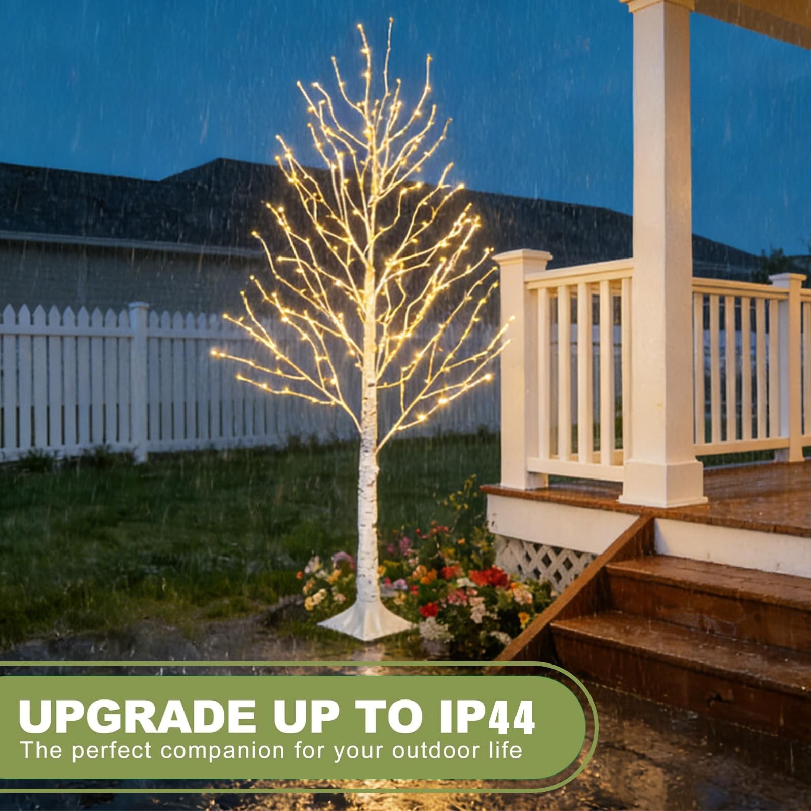 2-Pack 6FT Lighted Birch Tree with Timer, Total 520 Pre-lit Artificial Twig T…