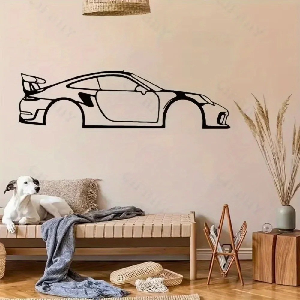 Sporty Car Metal Wall Art – Kid-Friendly Boys Girls Classroom Durable Decor