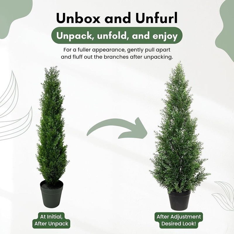 UV Resistant Faux Cedar Tree Outdoor Decor Weatherproof Artificial Indoor Plant