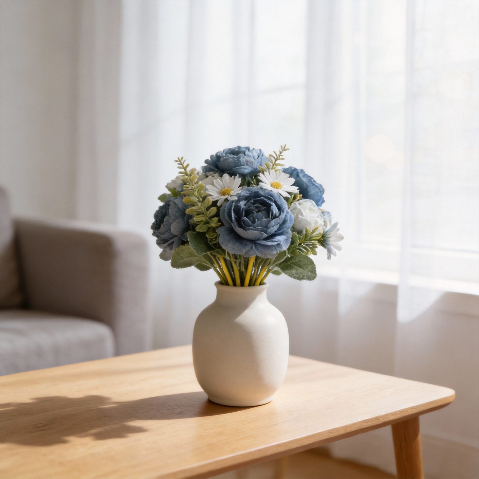 Elegant Faux Floral Bouquet Peony Rose Arrangement for Stylish Centerpieces