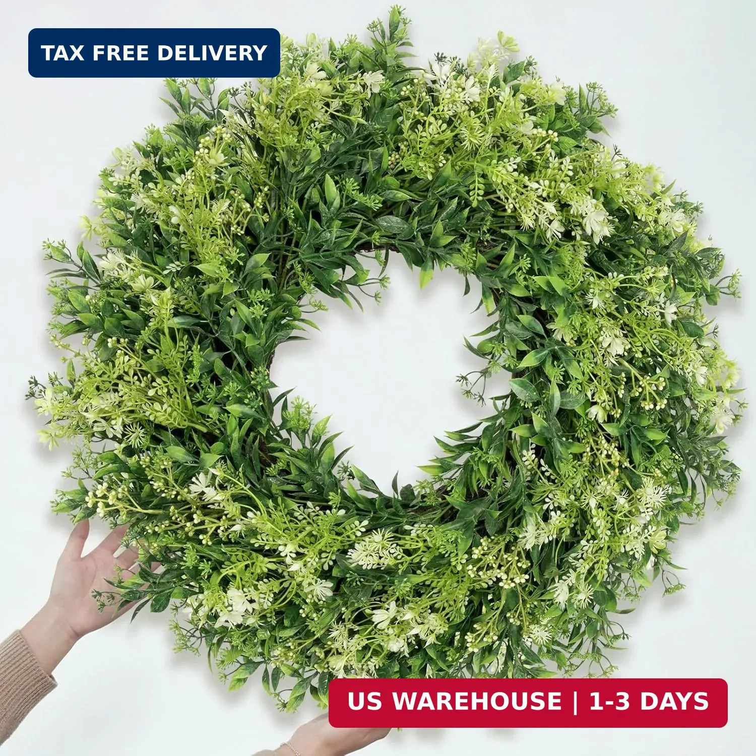 28 Inch Large Eucalyptus Wreaths for Front Door Artificial Green Leaves Greenery